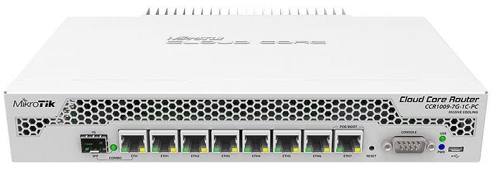 Switch, 8 ports Mikrotik CCR1009-7G-1C-PC, 7х10/100/1000Mbps, MicroUSB