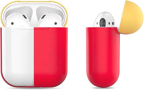 Чохол для Airpods AhaStyle Silicone Case DUO Case for AirPods X001V7NEI7 Red/Yellow