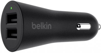 Зарядний пристрій Belkin BOOST UP 2-Port Car Charger Black (F8M930btBLK)