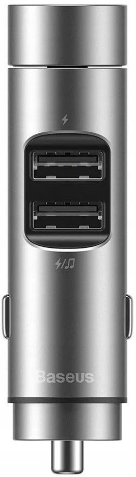 Автомобільний зарядний пристрій + FM-трансмітер Baseus Energy Column Car Wireless MP3 Charger Dark Grey (CCNLZ-0S)