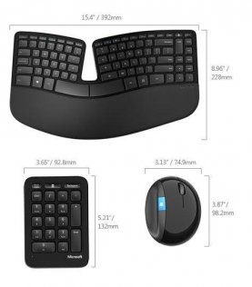 Клавіатура+цифрова клавіатура+миша, Microsoft Sculpt Ergonomic Desktop Wireless, Black