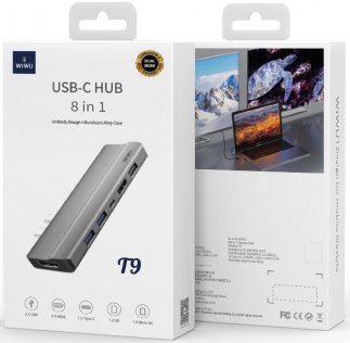USB-хаб WIWU T9 8in1 Gray (6957815514984)