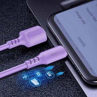 Кабель ColorWay Soft Silicone 2.4A AM / Micro USB 1m Violet (CW-CBUM044-PU)
