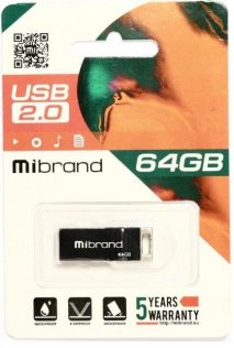 Флешка USB Mibrand Chameleon 64GB Black (MI2.0/CH64U6B)