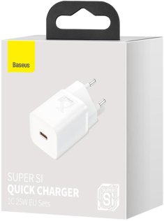 Зарядний пристрій Baseus Super Si Quick Charger 25W White (CCSP020102)