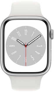 Смарт годинник Apple Watch Series 8 GPS 45mm Silver Aluminium Case with White Sport Band - Regular (MP6N3)
