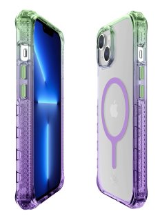 Чохол iTSkins for iPhone 14 Plus SUPREME R PRISM with MagSafe light green and light purple (AP4R-SUPMA-LGLP)