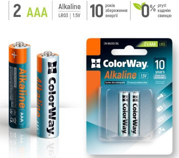 Батарейка ColorWay Alkaline Power LR03 (AAA) (BL/2)