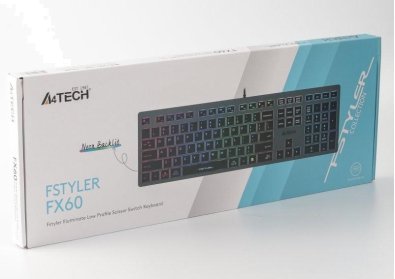 Клавіатура A4tech FX60 Fstyler Neon backlit Grey (FX60 USB (Grey) Neon backlit)