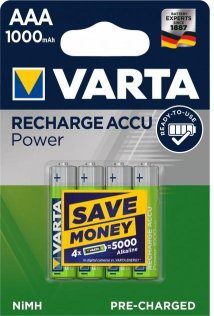 Акумулятор Varta Rechargeable Accu 1000mAh BLI/4 (05703301404)