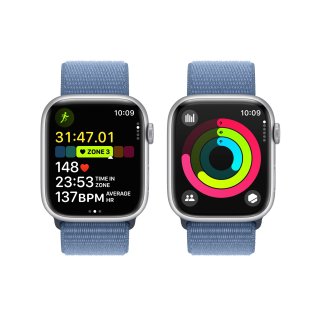 Смарт годинник Apple Watch Series 9 GPS 45mm Silver Aluminium Case with Winter Blue Sport Loop (MR9F3)