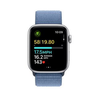 Смарт годинник Apple Watch SE 2gn GPS 44mm Silver Aluminium Case with Winter Blue Sport Loop (MREF3)