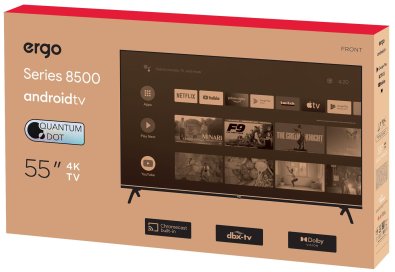 Телевізор QLED Ergo 55GUS8555 (Smart TV, Wi-Fi, 3840x2160)