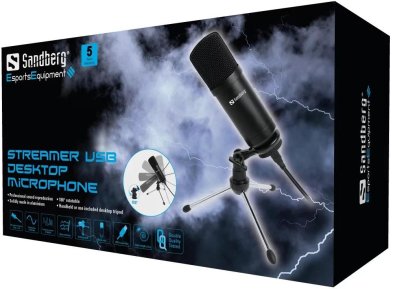 Мікрофон Sandberg Streamer USB Desk Microphone (126-09)