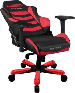 Крісло для геймерів DXRACER IRON OH/IS166/NB чорне з червоними вставками