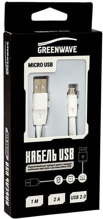 Кабель USB GREENWAVE DC-MU-102TF AM / Micro USB 1 м білий