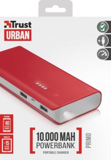 Батарея універсальна Trust Primo Power Bank 10000mAh Red (22073)