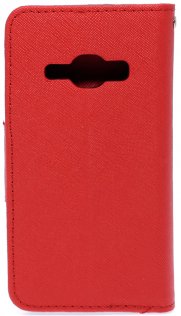 for Samsung J120 J1-2016 - Book Cover Red