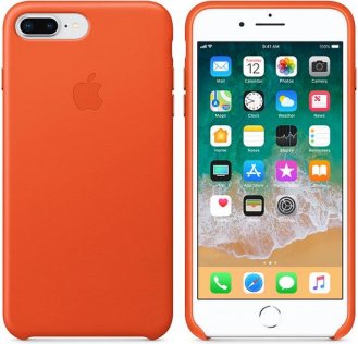for iPhone 7/8 Plus - Leather Case Bright Orange
