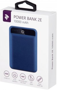 Батарея універсальна 2E Power Bank 10000mAh Blue (2E-PB1005AS-BLUE)
