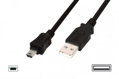 Кабель ASSMANN AM / Mini USB 1m Black (AK-300130-010-S)