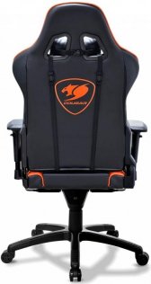 Крісло ігрове Cougar Armor Чорне з помаранчевими вставками, Екошкіра, Al основа