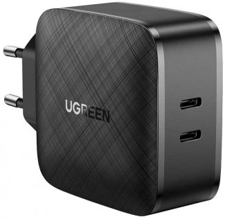 Зарядний пристрій UGREEN CD216 66W 2xType-C PD Charger Black (UGR-70867)