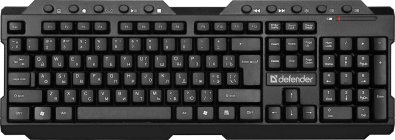 Клавіатура мультимедійна Defender Element HB-195 UA Wireless Black (45189)