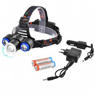 Налобний ліхтарик Police XQ-117 T6 4 режими роботи, оптичний зумм Black (4929)