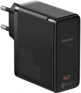 Зарядний пристрій Baseus GaN2 Fast Charger 1C 100W Black with Type-C 100W cable Black (TZCCGAN-L01)