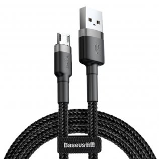  Кабель Baseus Cafule 2A AM / Micro USB 3m Grey/Black (CAMKLF-HG1)