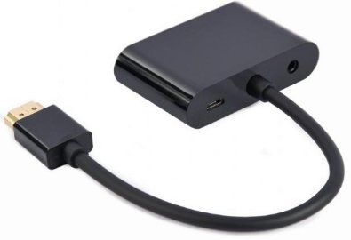 Перехідник Cablexpert 4K 30Hz HDMI / HDMI/VGA Black (A-HDMIM-HDMIFVGAF-01)