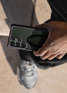 Чохол iTSkins for Samsung S23 Ultra - HYBRID R FROST with MagSafe Black and Transparent (SGCRHMFRT-BLCK)