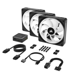Кулер Corsair iCUE LINK QX120 RGB 120mm PWM PC Fans Starter Kit with iCUE LINK System Hub (CO-9051002-WW)