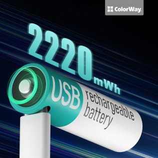 Акумулятор ColorWay USB-C 2200mAh Li-Polymer AA BL/2 (CW-UBAA-10)
