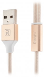 Кабель USB Recci RCD-H120 Delicate AM / microB+Lightning 1.2м золотий