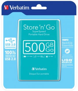 Зовнішній жорсткий диск Verbatim Store'n'Go (53171) 500 ГБ зелений