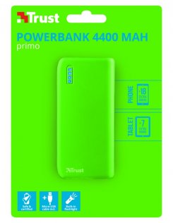 Батарея універсальна Trust Primo Power Bank 4400mAh Neon Green (22058)
