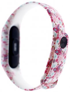 Ремінець для фітнес браслету Mijobs Xiaomi Mi Band 2 Рожеві квіти