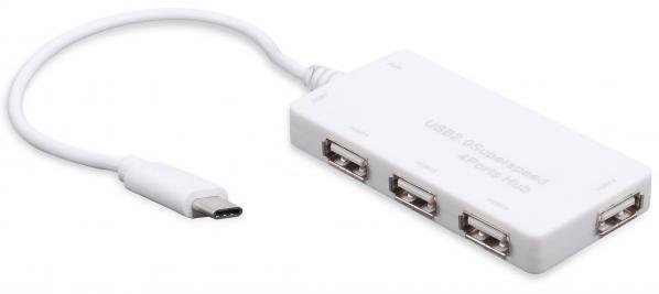 USB-хаб Maxxter HC-204 White