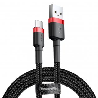 Кабель Baseus Cafule AM / Type-C 1m Black/Red (CATKLF-B91)