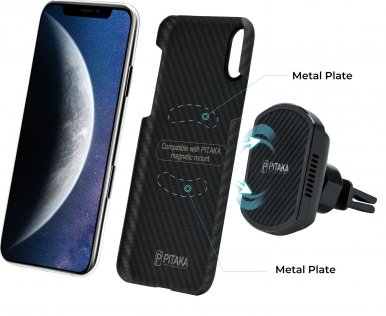 Чохол Pitaka for iPhone Xs Max MagEZ Case Black/Grey (KI9001XM)