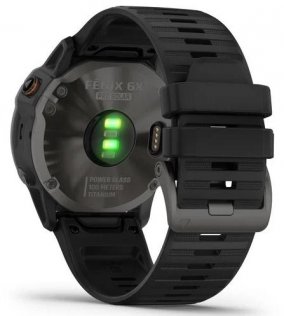 Смарт годинник Garmin Fenix 6X Pro Solar Titanium Carbon Grey DLC with Black Band (010-02157-21/20)