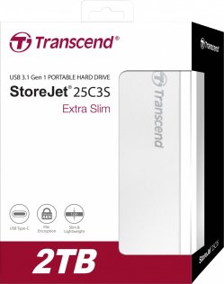 Зовнішній жорсткий диск Transcend StoreJet 25C3S 2TB Silver (TS2TSJ25C3S)