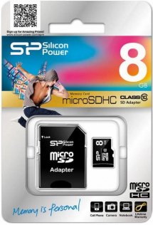 Карта пам'яті Silicon Power Micro SDHC 8GB (SP008GBSTH010V10-SP)