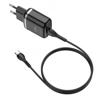 Зарядний пристрій Hoco N3 QC3.0 Black with Cable Type-C (N3 Black cable)