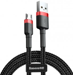 Кабель Baseus Cafule AM / Micro USB 0.5m Black-Red (CAMKLF-A91)