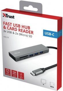 USB-хаб Trust Halyx Fast USB-C Hub Card reader (24191_TRUST)