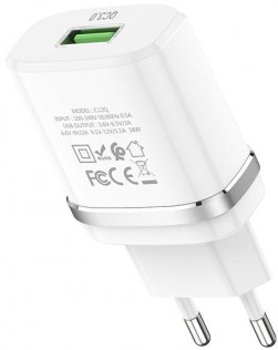 Зарядний пристрій Hoco C12Q Smart QC3.0 White (C12Q Smart White)