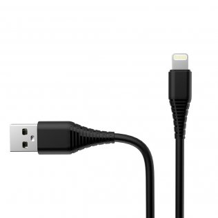 Зарядний пристрій ColorWay USB QC3.0 18W Black with Lightning (CW-CHS013QCL-BK)